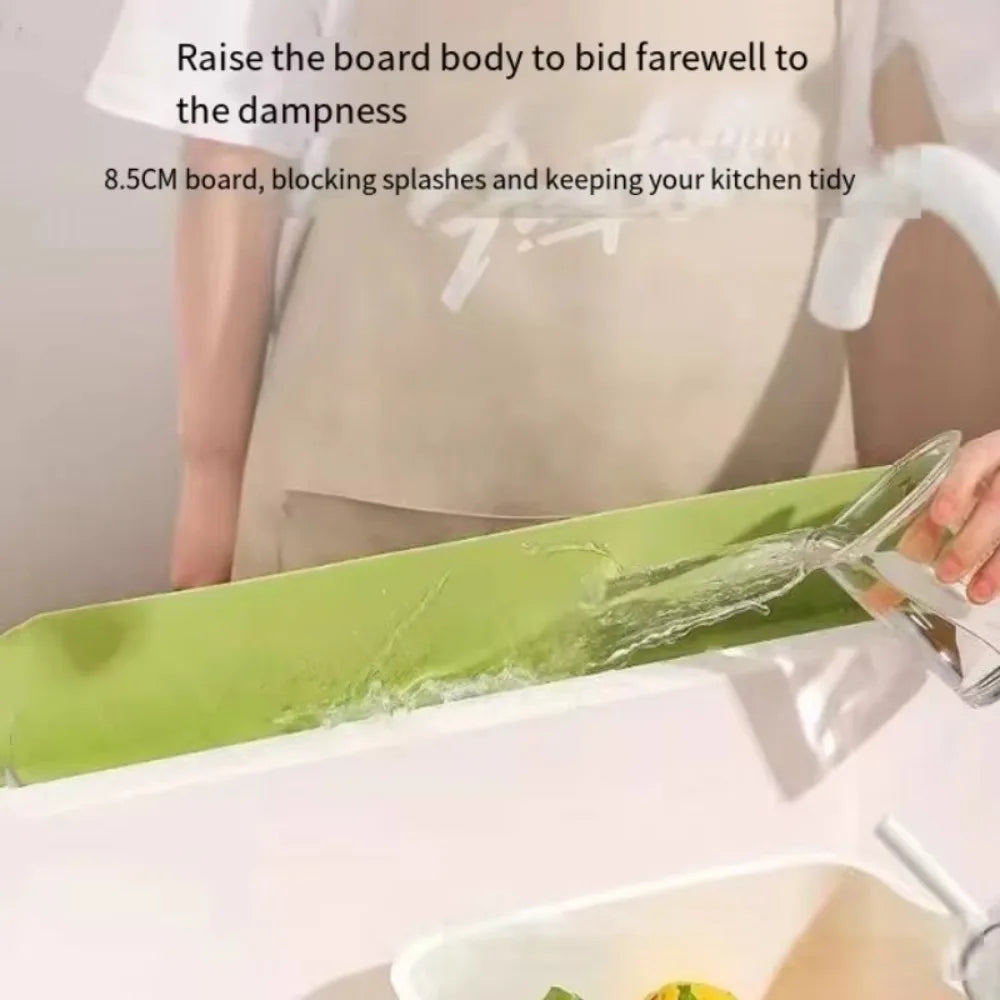 Splash Block-Silicone Sink Water Barrier-Flexible Kitchen & Bathroom Sink Guard– Keep Counters Dry & Spotless
