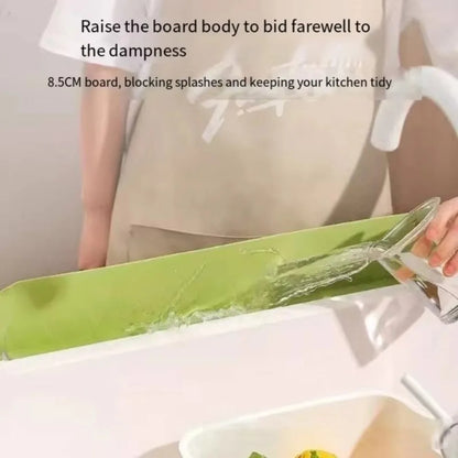 Splash Block-Silicone Sink Water Barrier-Flexible Kitchen & Bathroom Sink Guard– Keep Counters Dry & Spotless