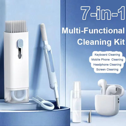 7-in-1 Precision Cleaning Tool for Keyboards, Screens & Headsets-New Tech Hygiene Kit
