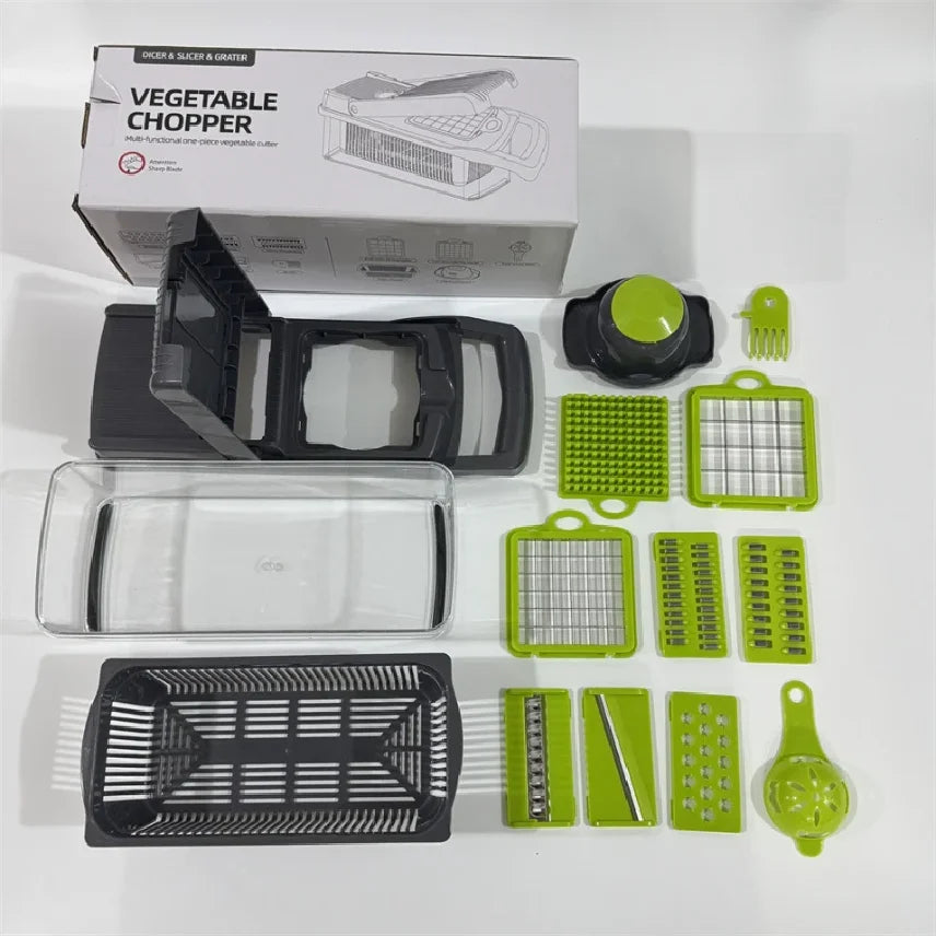 Multi-Blade Vegetable Cutter – All-in-One Kitchen Prep Tool– Effortless Chopping & Slicing