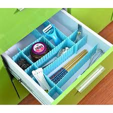 4 Pcs DIY Plastic Grid Drawer Dividers Adjustable Sock Underwear Dresser Organizers for Stationary Storage